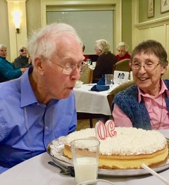 Ria and Ted Hawkins on Ted's 90th birthday