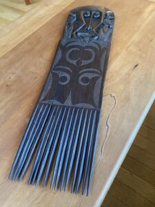 Ornimental Comb, black ebony "